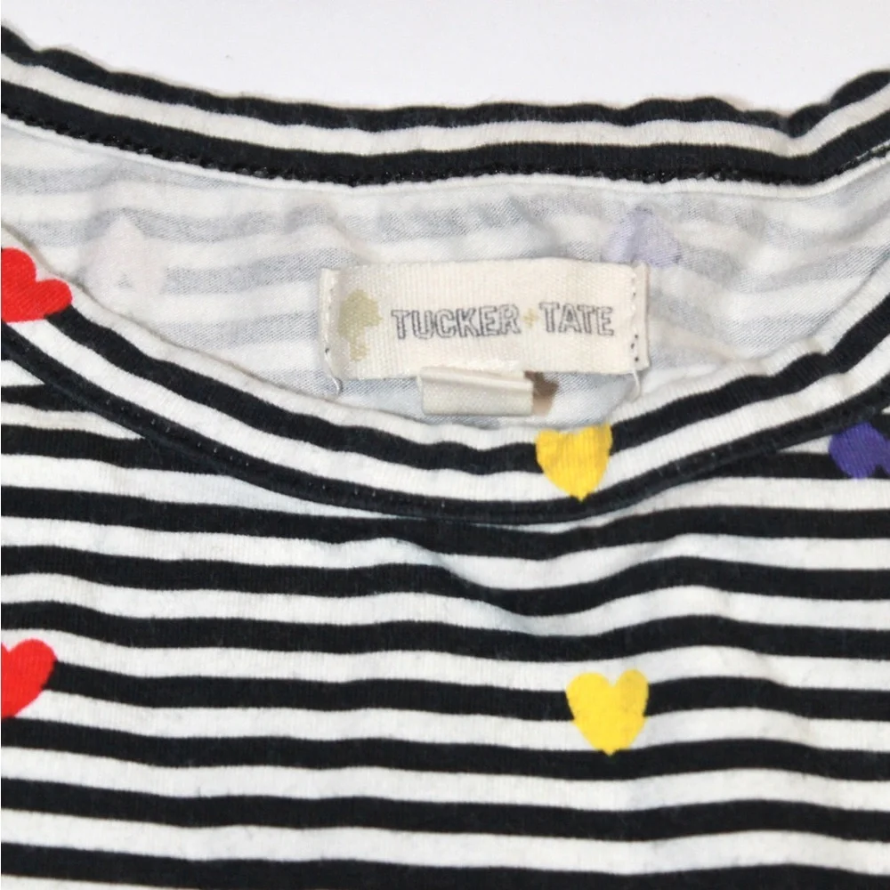 Tucker + Tate Striped Long SleeveDress with Multi-Color Heart Print